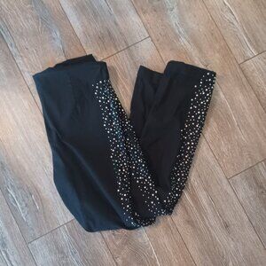 Kristens Kloset Bling Rhinestones on side Black Strecth Dress pant Size 8